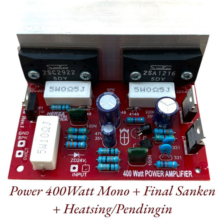 POWER AMPLIFIER 400 WATT SANKEN + TR FINAL + PENDINGIN