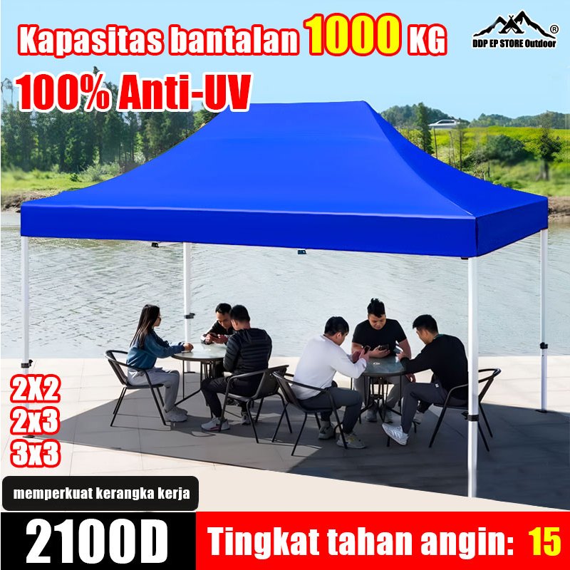 【Kapasitas bantalan 1000 KG】Tenda Lipat 2100D Terpal Tenda Atap 2x2/2x3/3x3 Tenda Lipat Atap tenda j