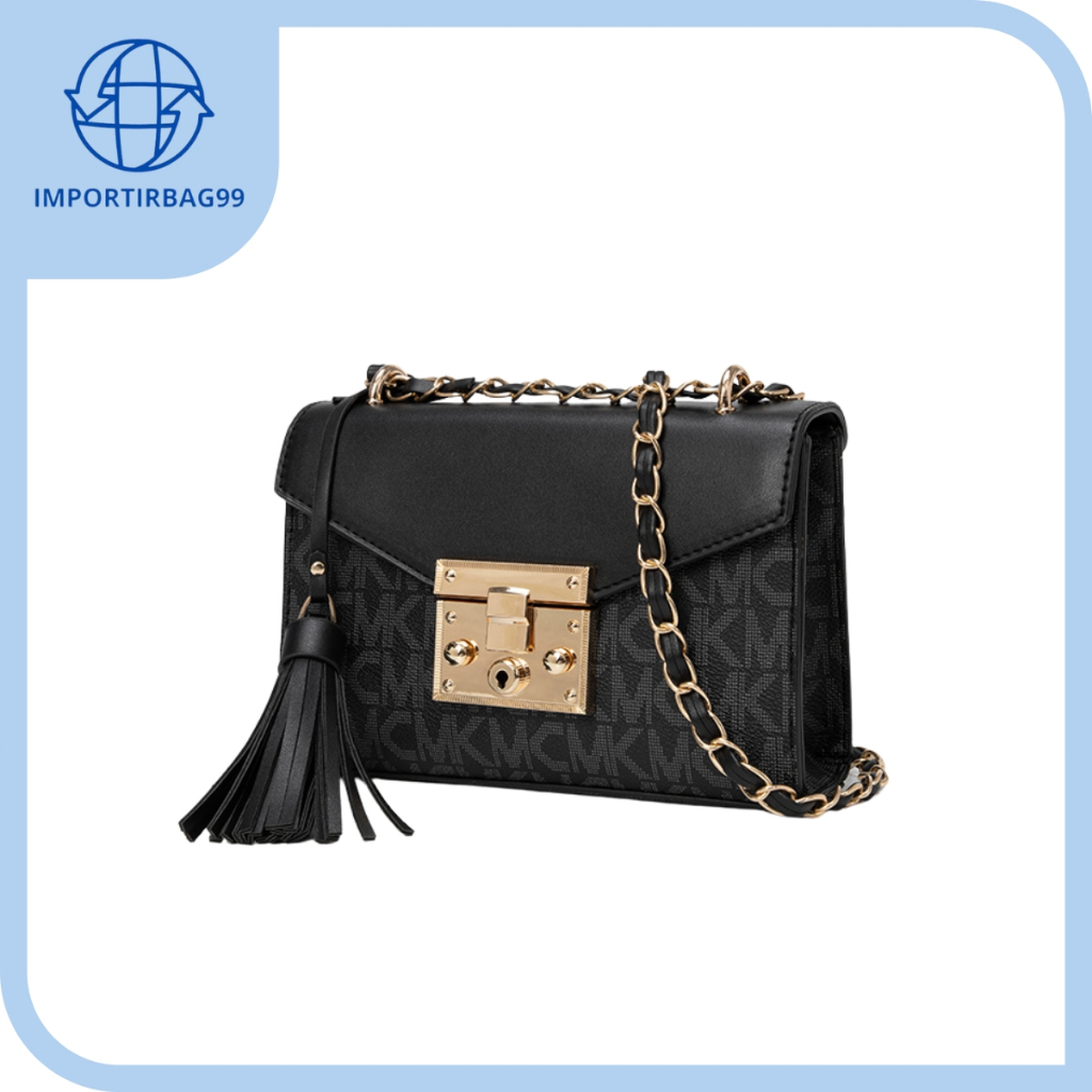 Sling Bag Tali Rantai Quilted Shoulder Bag Elegant Kulit Tas Selempang Wanita Aesthetic Crossbody Ba