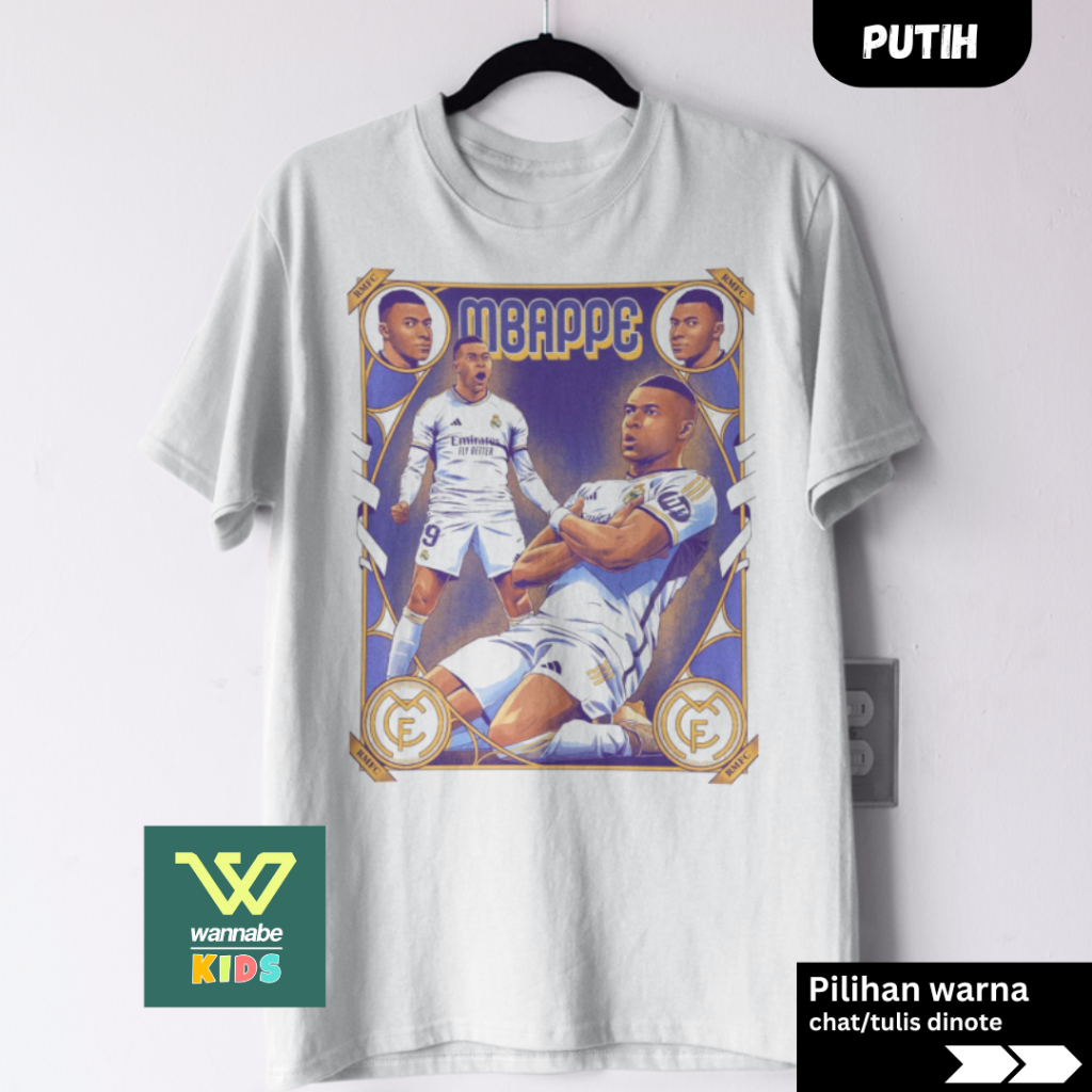 KAOS DEWASA DAN ANAK BOLA REALMADRID MBAPPE 5 BAJU ANAK 2 - 12 TAHUN KAOS DEWASA S - 7XL BIGSIZE JUM