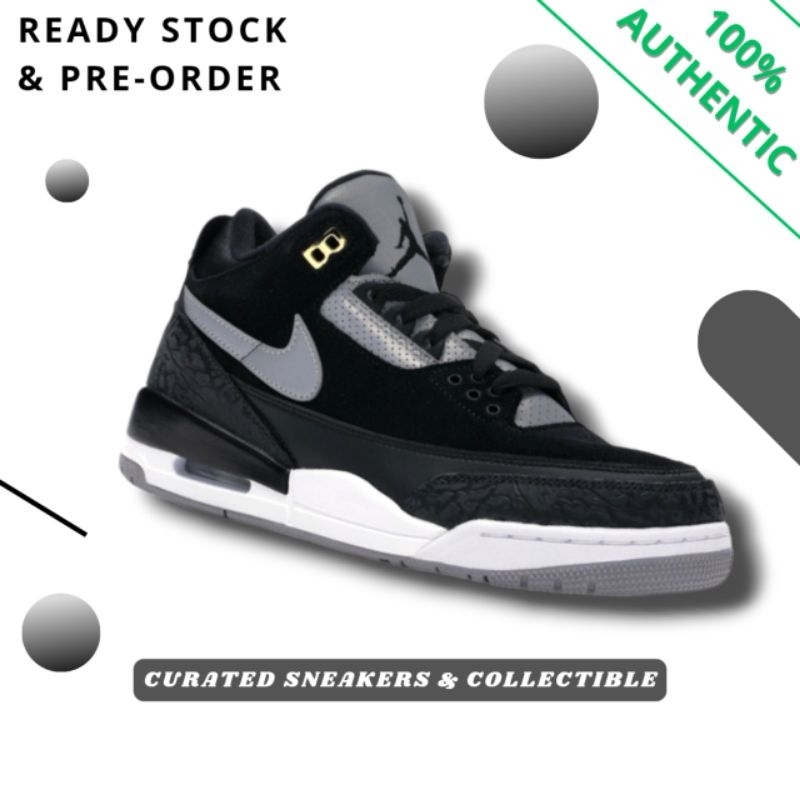 Nike Air Jordan 3 Retro Tinker Black Cement Gold CK4348-007 Authentic