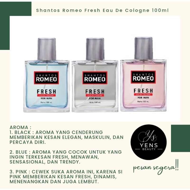 Parfum Shantos Romeo Eu de Cologne 50ml / Shantos Romeo Perfume 100ml