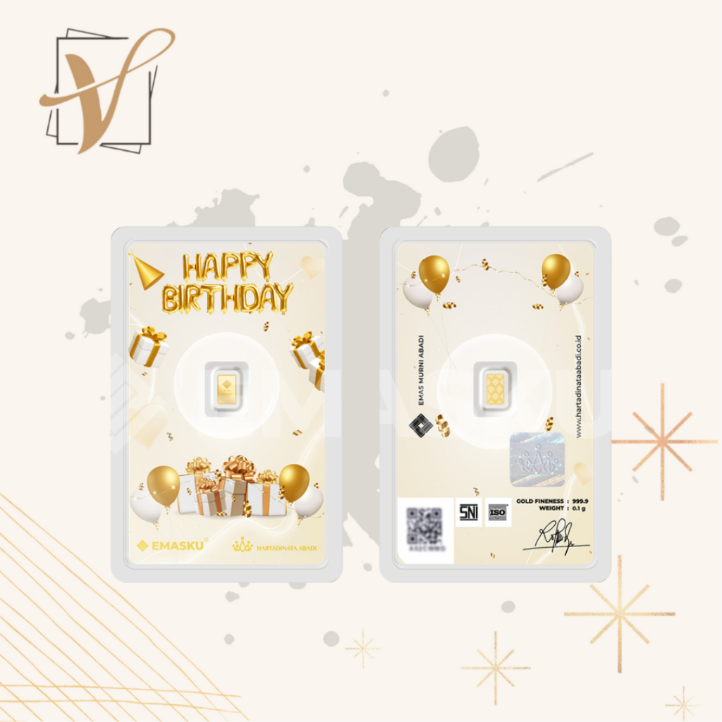 Logam Mulia Micro Gold Emasku Birthday 0.1gram dan 0.25gram