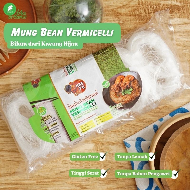 

Maefu Mung Bean Vermicelli Bihun Gluten Free Tanpa Bahan Pengawet Sohun Kacang Hijau Thailand Halal - 175gr