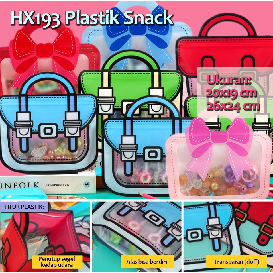 

HX193 1 pcs Plastik Snack Hadiah Ziplock Birthday Packaging Bag