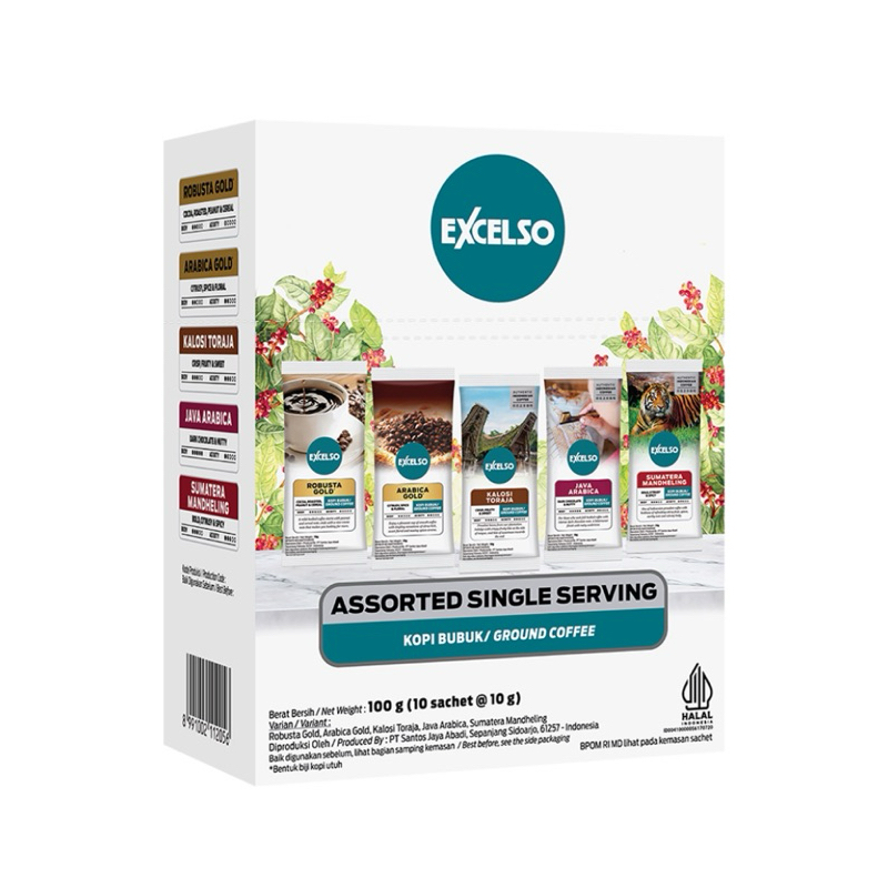 

Excelso Assorted Single Serving Kopi Bubuk Sachet 10 x 10 gram