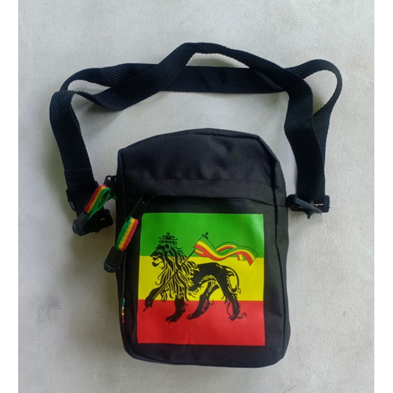 tas rasta lion tas samping reggae tas slempang pria wanita sling bag bob marley jamaica