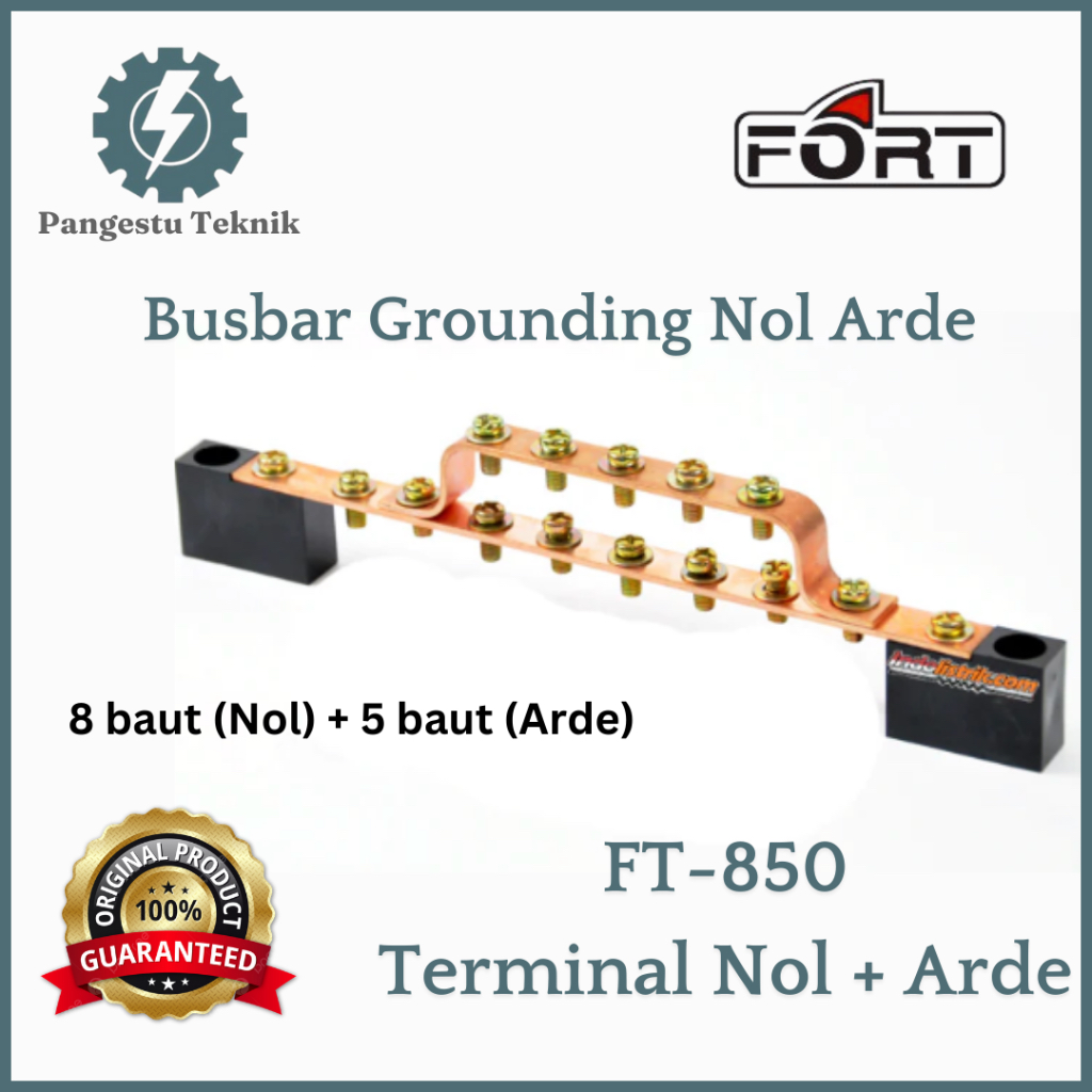 FT-850 Busbar Grounding Bar Plat Tembaga / Busbar Terminal Nol + Arde Ground Set / Busbar untuk Pane