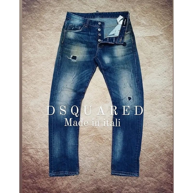 jeans DSQUARED bahan denim ngaret model ripped tidak bolong keren bekas/second/preloved