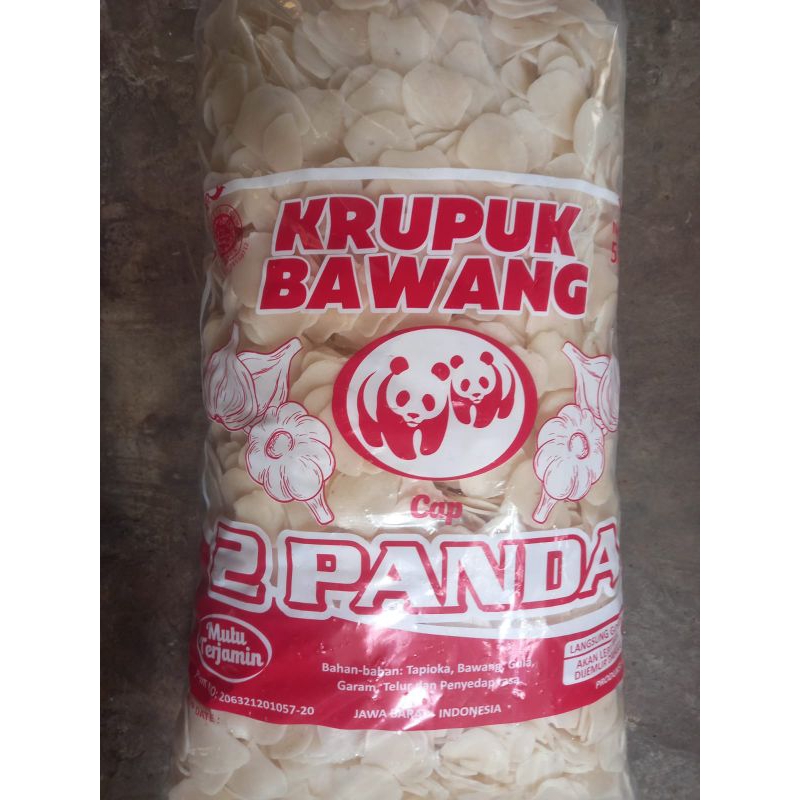 

kerupuk bawang cap 2 panda 1 kilo