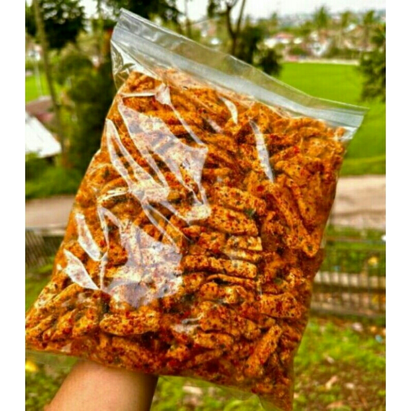 

Basreng pedas aroma daun jeruk kemasan 500 gram