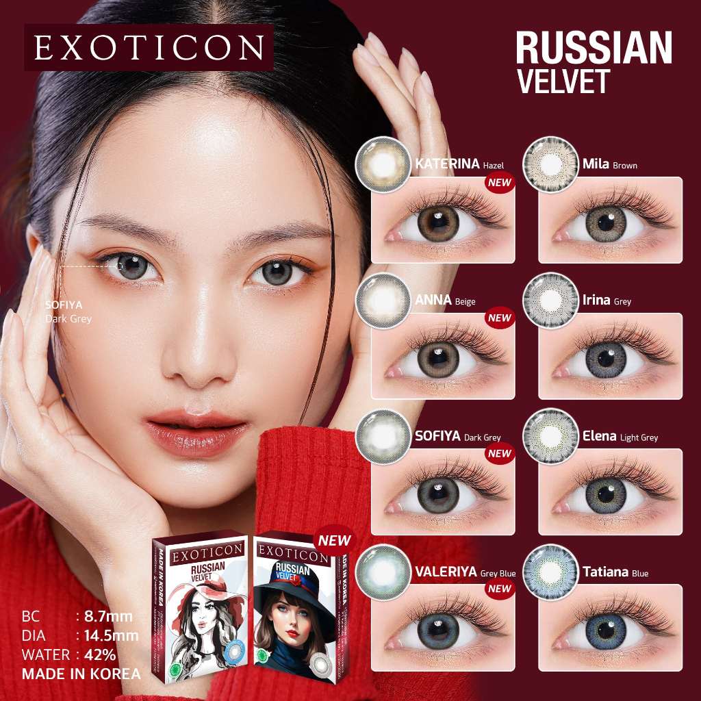 SOFTLENS RUSSIAN VELVET MINUS -3.00 S/D -6.00 BY EXOTICON