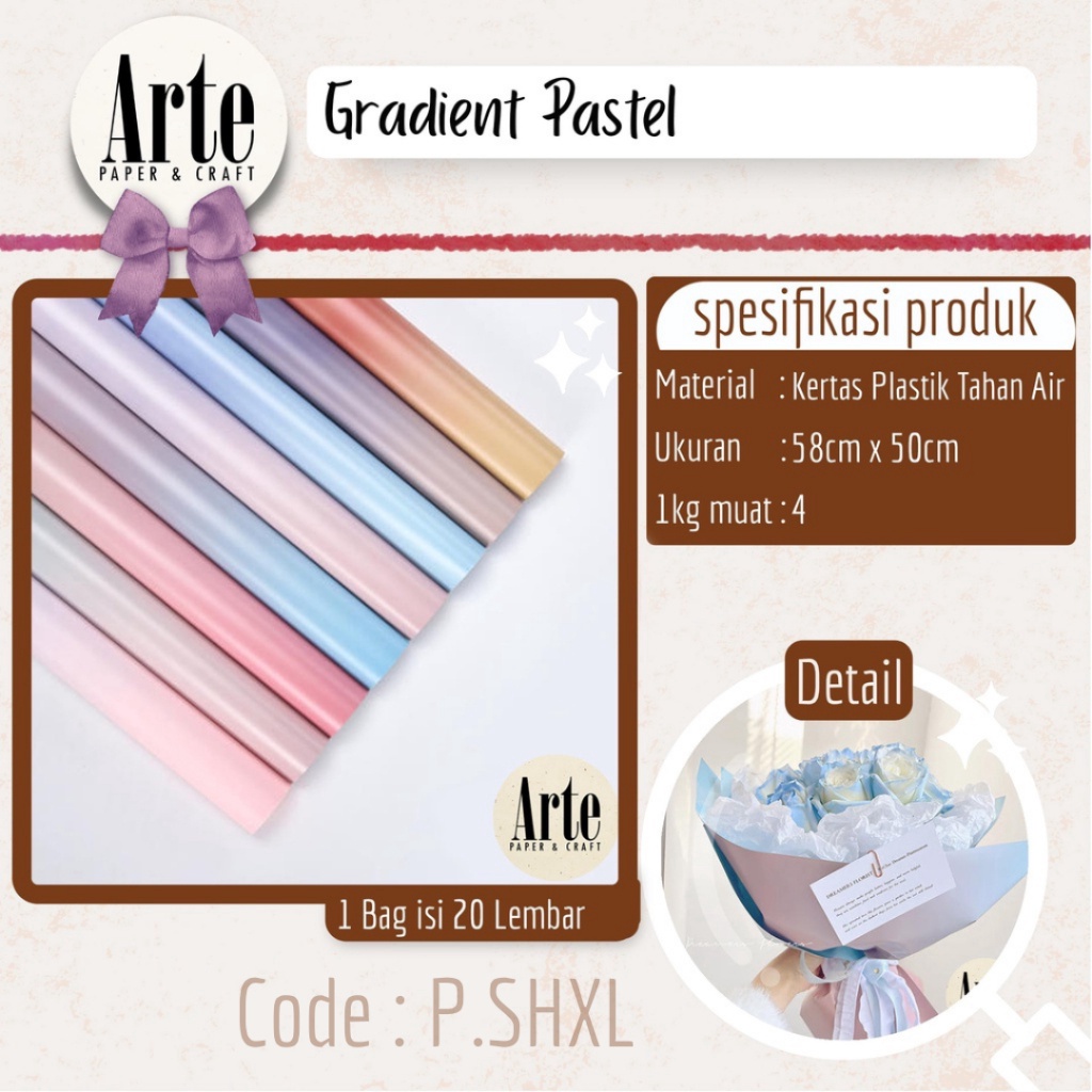 

2 Lembar Gradient Pastel Kes Polos Varian Warna Warni Buket Korea Bunga Flower Wrapg Paper Kado PSHXL