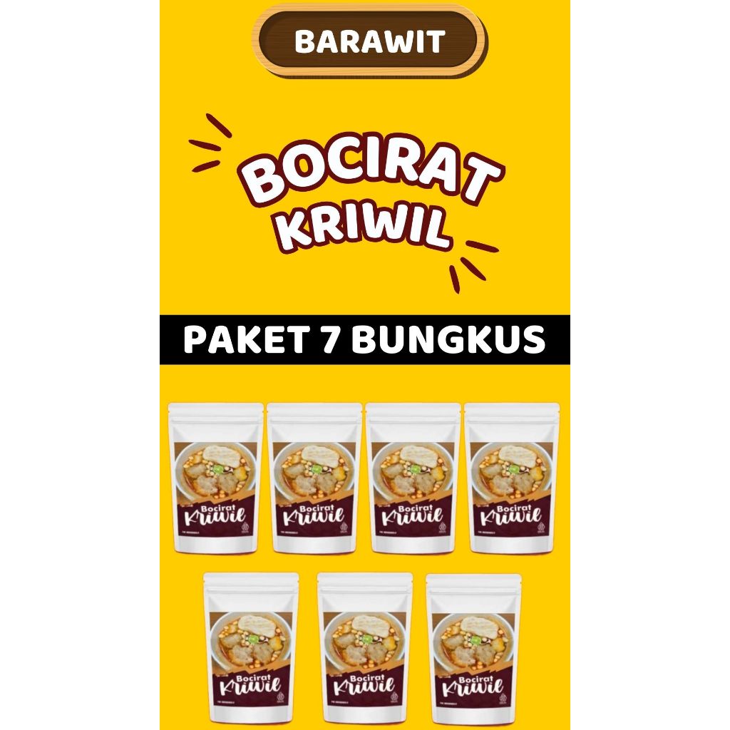 

PAKET 7 BUNGKUS BOCIRAT KRIWIL TULANG RANGU ENAK