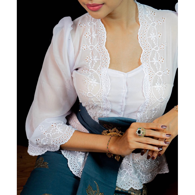 Kebaya Bali || Kebaya bordir lipat || Kain Bordir Motif || Bahan Kebaya Bali