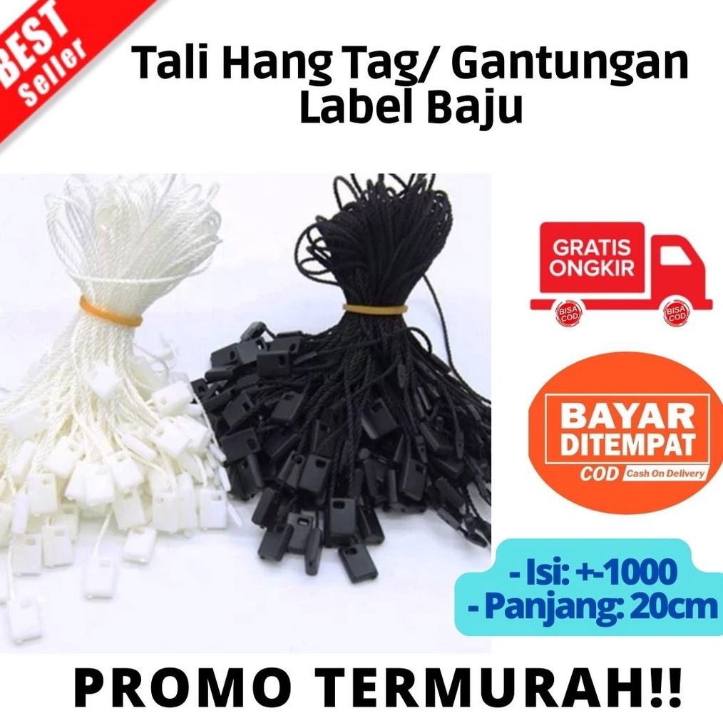 

BAYAR DI TEMPAT Tali HangTag 1pcs Tali Gantungan Label Baju Laundry tali label merk produk