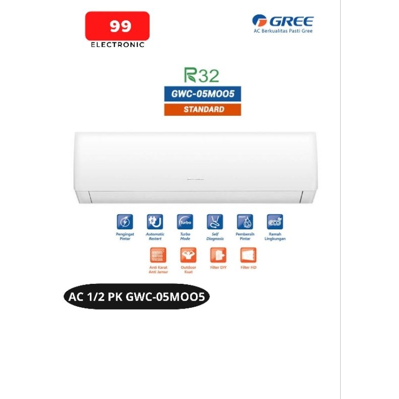AC 1/2 PK Gree gwc-05M005 - 1 pk Gwc-09moo5