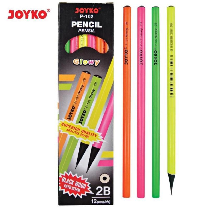 

Pensil Joyko Glowy P-102 2B Black Wood Motif Bergambar Pencil Kayu Anak