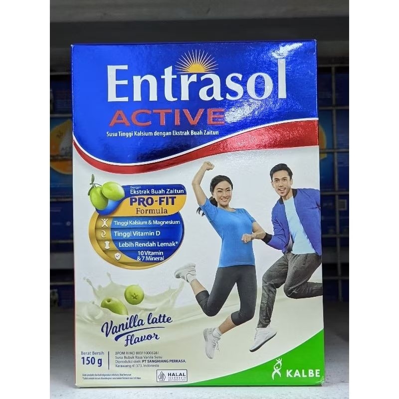 

ENTRASOL ACTIVE 150 Gram "Vanilla Latte Flavour" || Entrasol 150 Gram || Entrasol Rasa Vanilla || Entrasol Active 150 Gram || Susu Entrasol || Entasol || Entrasol Active || Susu Dewasa || Susu Lansia || Susu Tinggi Kalsium || Susu Entrasol Active 150 Gram