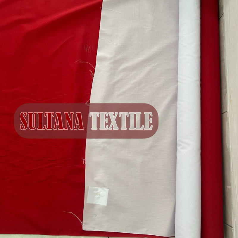 Kain Tetoron Merah & Putih lebar 1.15 harga 1 meter