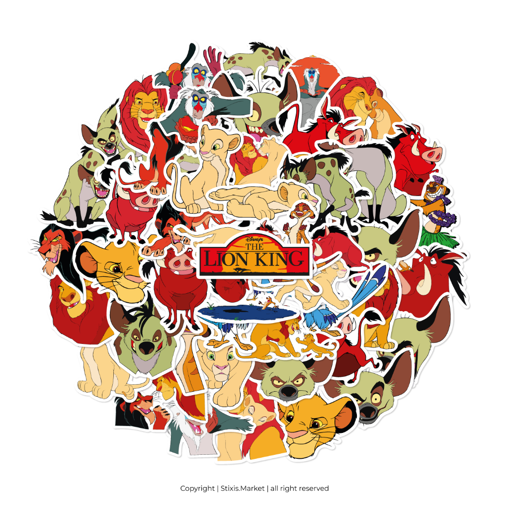 

[READY] STICKER PACK | LION KING | 50 PCS | KISSCUT | WATERPROFF | STIXIS.MARKET