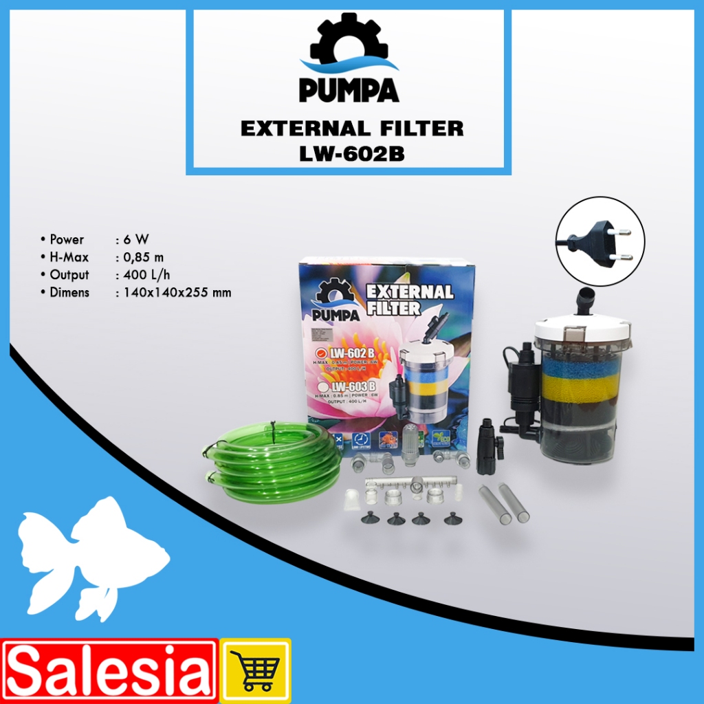 EXTERNAL FILTER PUMPA LW 602B CANISTER EKSTERNAL AQUARIUM AQUASCAPE