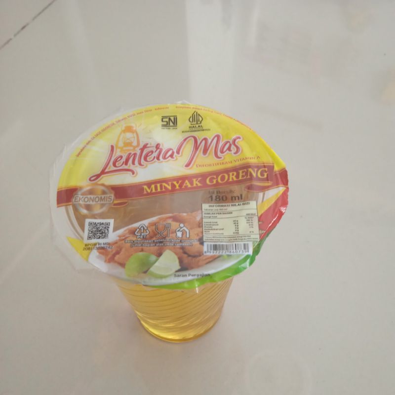 

minyak goreng gelas 180ml lentera mas