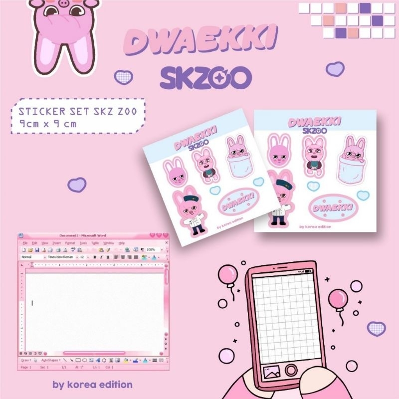 

STICKER SET SKZOO jiniret dwaekki wolf chan