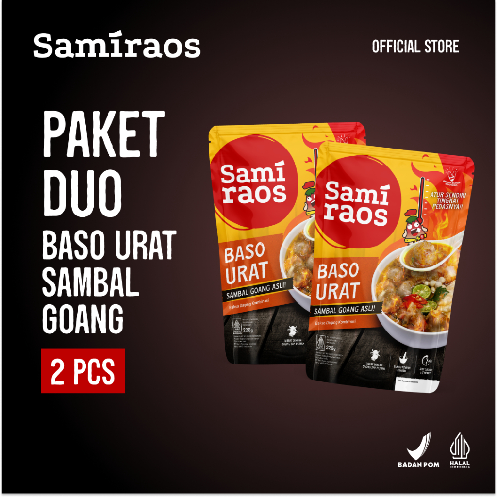 

SAMI RAOS - Paket Duo 2 Pcs Baso Urat Sambal Goang