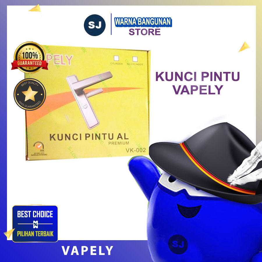 Kunci Pintu Kamar Mandi Aluminium Vapely WPC PVC Kotak Anti Karat