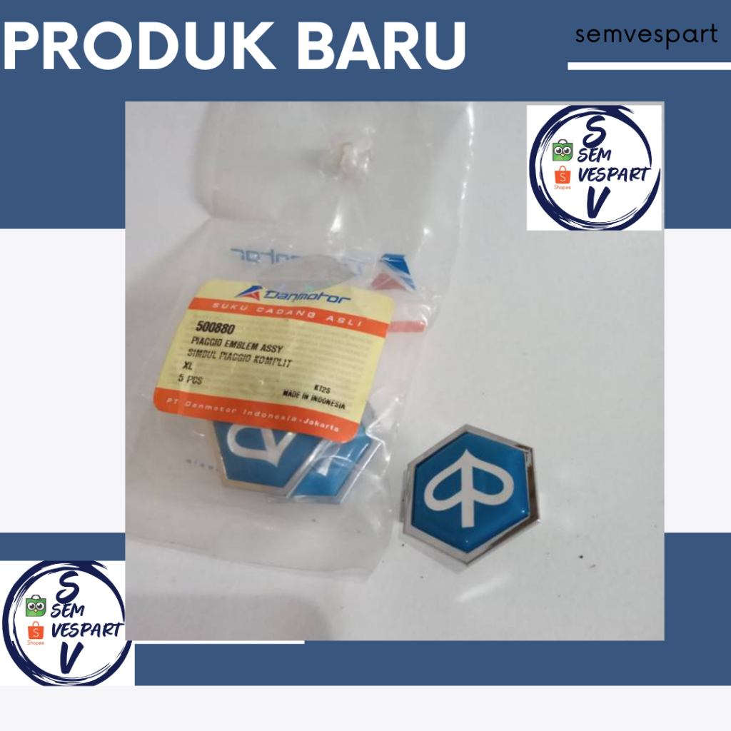 Emblem vespa cung excel segi 6 simbol piaggio ori Danmotor