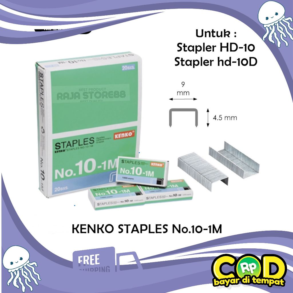 

Isi Staples Kenko No 10-1M (1 Pak 20 kotak)