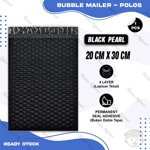 

Plastik Packing BUBBLE MAILER Hitam Kantong Polybubble Amplop Bubble Envelope Polymailer Olshop Polos Ukuran 20X30