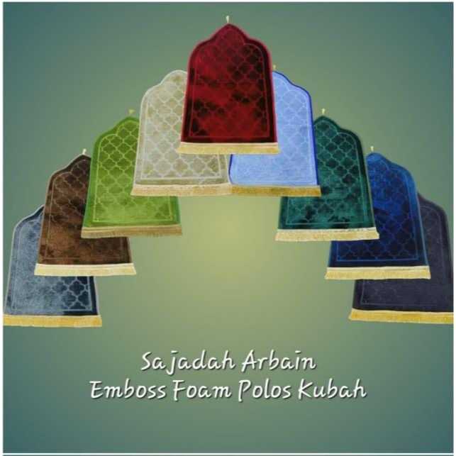 Sajadah emboss busa tebal kubah polos turki uk. 70x110