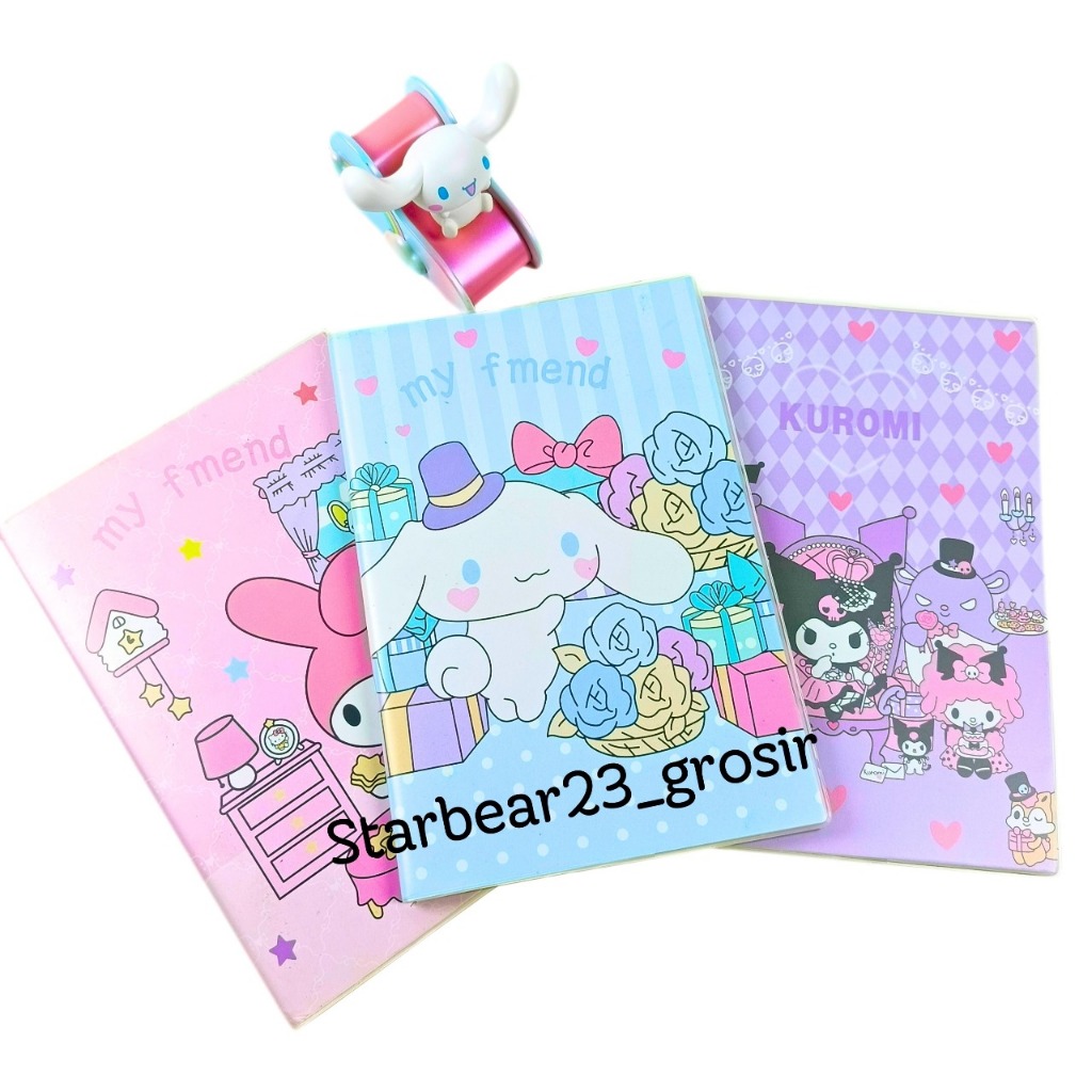 

Buku tulis sampul motif Sanrio Kuromi Cinnamoroll size A5