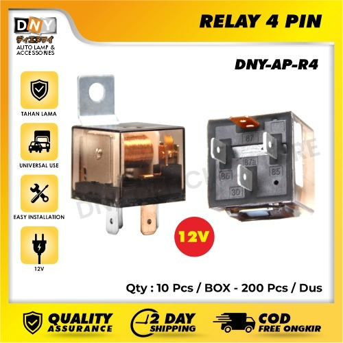 DNY Premium Relay Klakson & Lampu Kaki 4 Aksesoris Mobil 12V 40A AP-R4