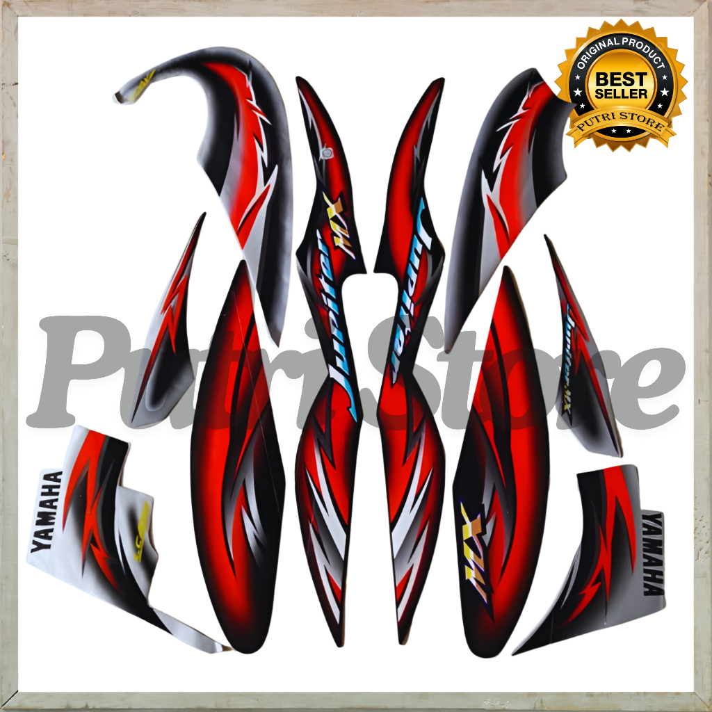 Stiker Striping Motor Yamaha Jupiter Mx 135 2006 Putih Merah List Body Motor Jupiter Mx 135