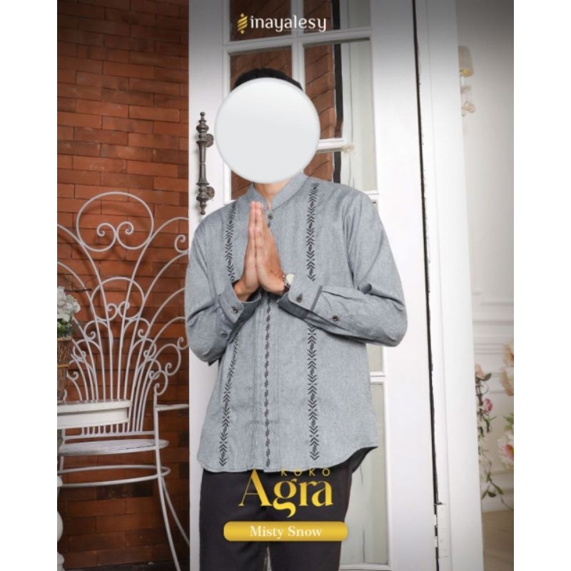 KOKO ANAK/BOY'S AGRA WARNA MISTY SNOW LENGAN PANJANG SIZE M - INAYA