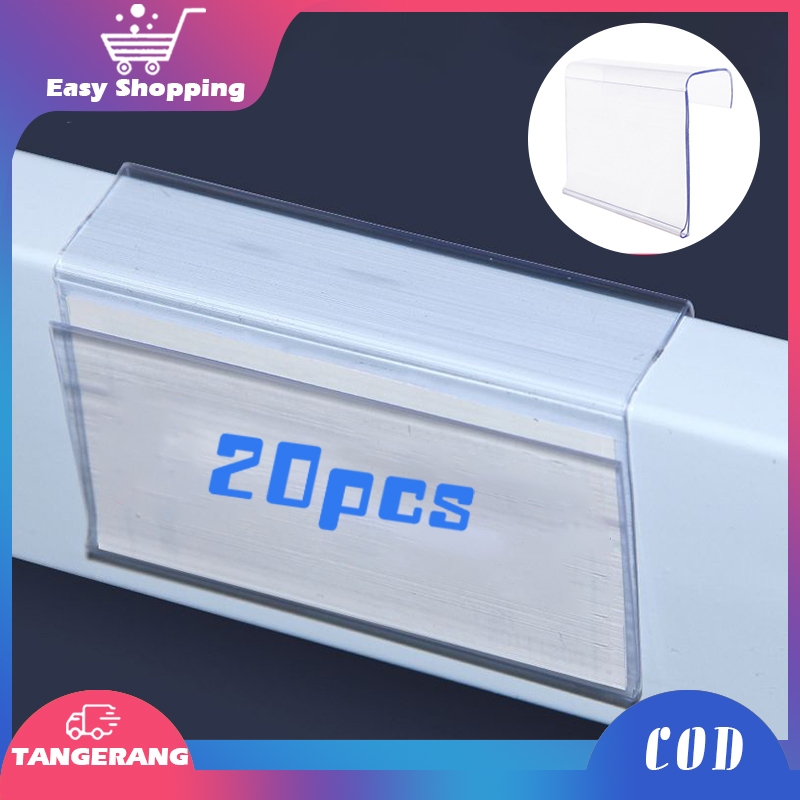 

20pcs Label Display Harga Serbaguna Label Harga Gantung Label Harga Jepit Label Harga Mika