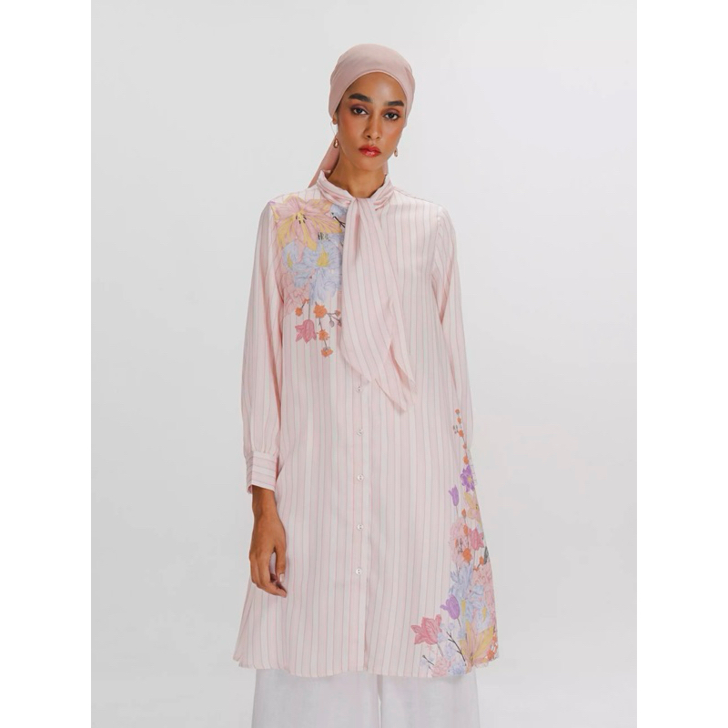 Atasan Tunik Wanita Preslea Tunic Pink Aleza Label