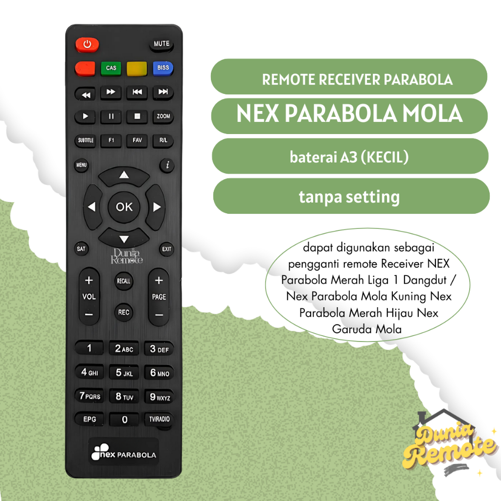 Remot Remote Receiver Nex Parabola Mola Kuning Nex Parabola Merah Hijau Nex Garuda Mola