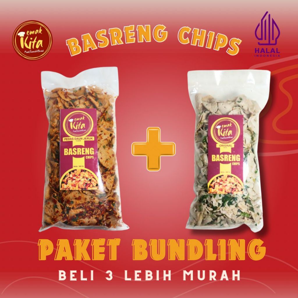 

[GRATIS MINUMAN] basreng ikan renyah nikmat - basreng pipih bundle 2 basreng by emak kita