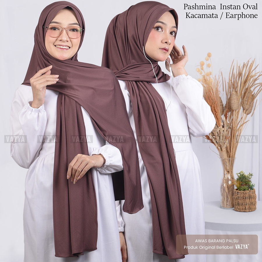 Pashmina Oval Kacamata/Earphone Jersey Premium Ukuran 200cm x 75cm Adem Tebal Anti Nerawang