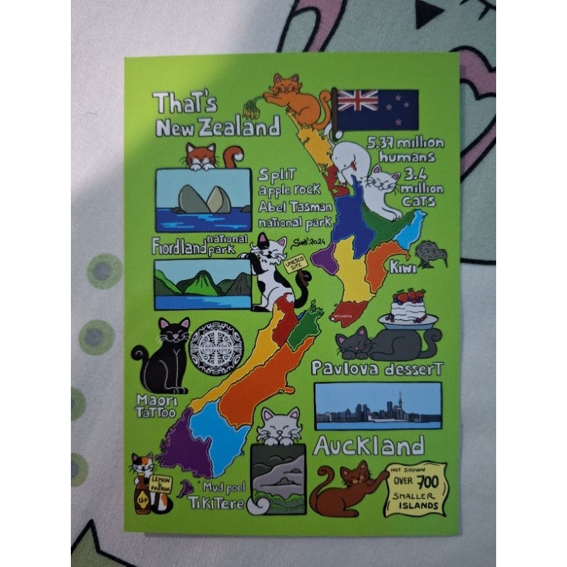 

kartu pos titina thats new zealand cat postcard