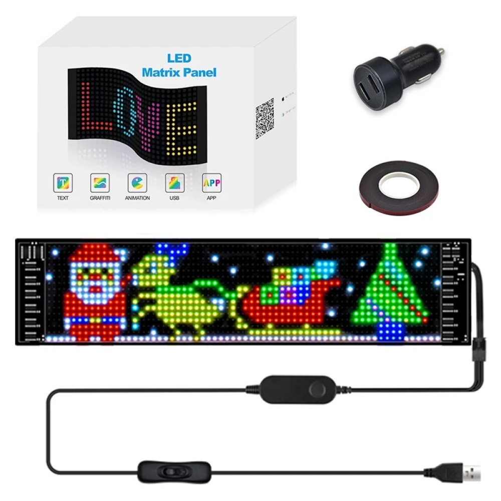 LED Flexible Screen Display Mobil Lampu Running text