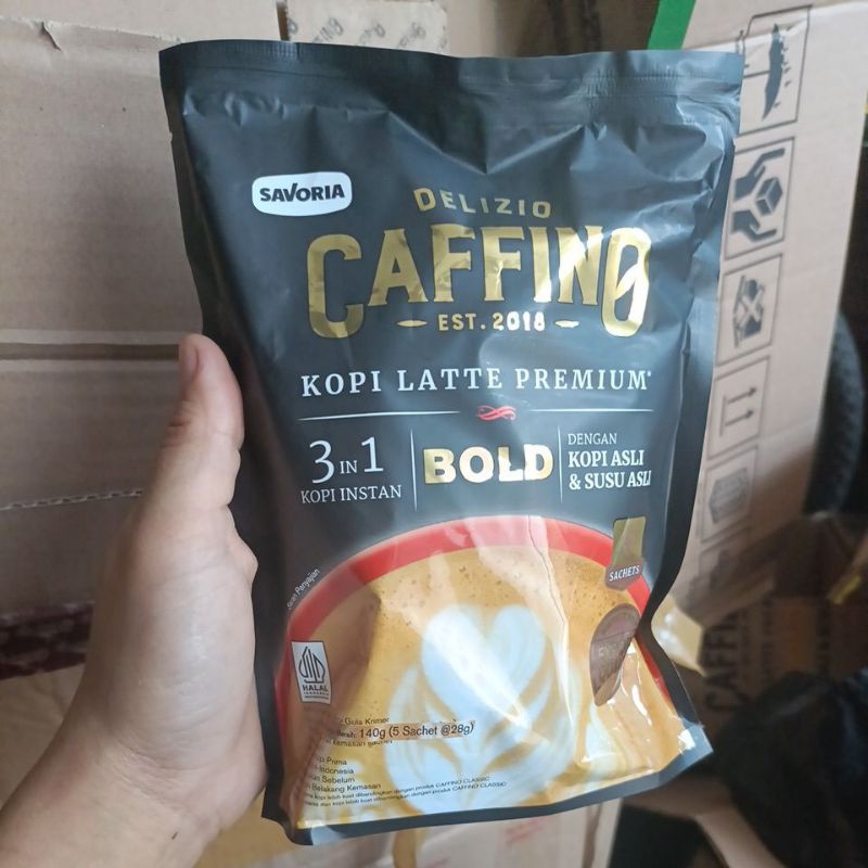 

Caffino Kopi Latte Premium Bold pouch 3 in 1 kopi instant 1 pouch isi 5 sachet