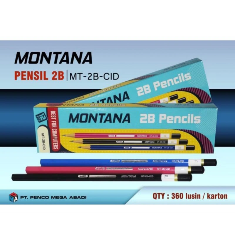 

1 pacs isi 12 Pensil Montana/pensil 2B 3 warna
