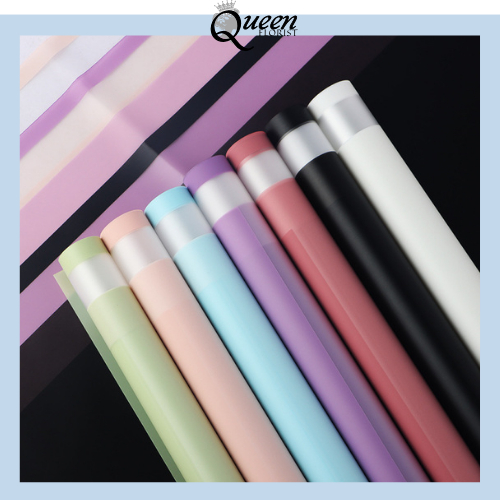 

20 LEMBAR Kertas Buket Double Line Frame Warna Cellophane Flower Wrapping 6110