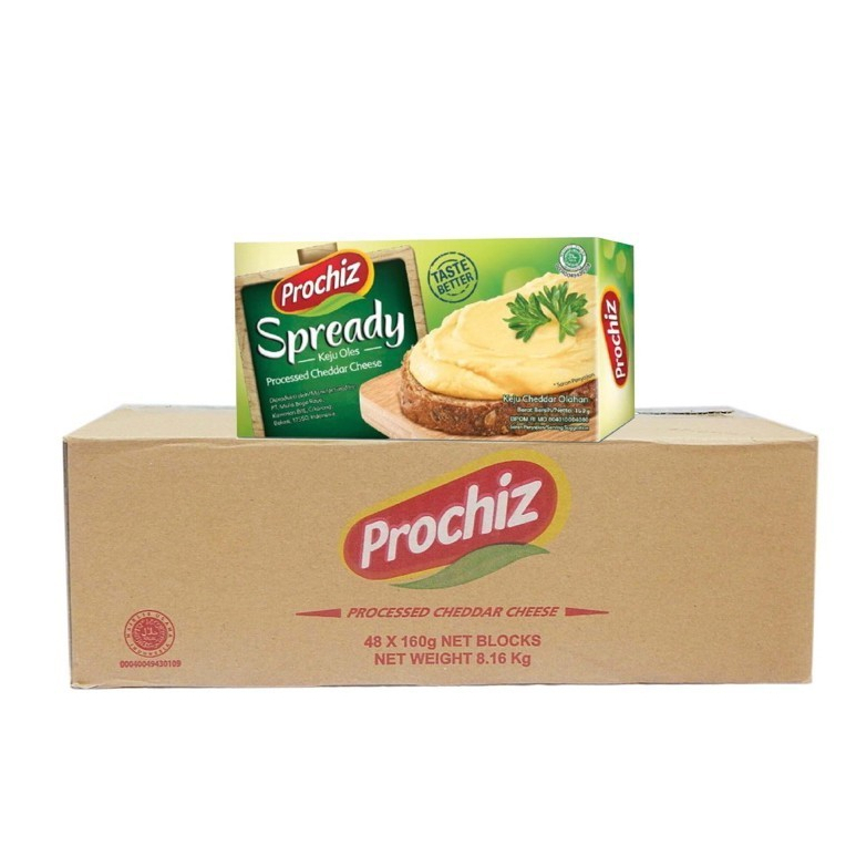 

Prochiz Spready Cheese Spread Keju Oles 160gr 1 DUS isi 48pcs KARTONAN