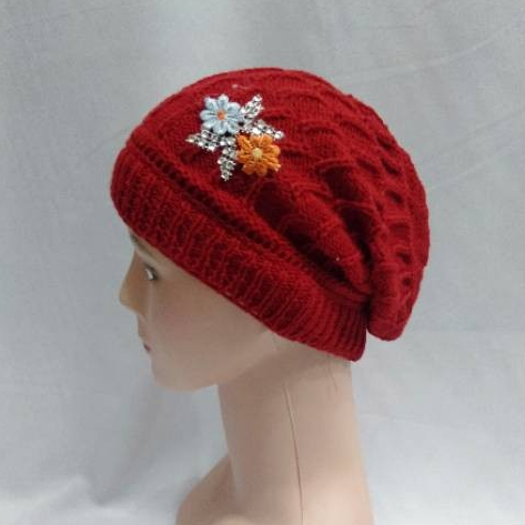 S16 Topi kupluk ciput rajut kerpus ibu turban rajut wanita dewasa ciput kerpus rajut nenek aksesoris